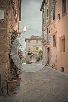 Vintage photo with Italian Town