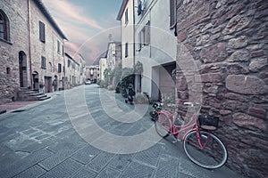 Vintage photo with Italian Town