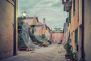 Vintage photo with Italian Town