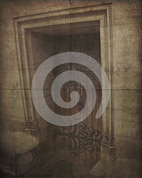 Vintage Photo of Old Weathered Door