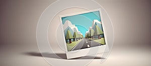 Vintage Photo Picture Frame 3D Art Graphic Banner Website Design Gift Card Background - ai generated