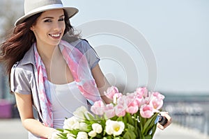 Vintage photo of a spring women