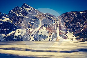 Vintage photo of Tatra mountains landscape