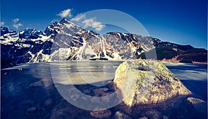 Vintage photo of Tatra mountains landscape