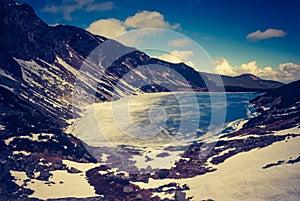 Vintage photo of Tatra mountains landscape