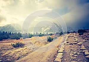 Vintage photo of Tatra mountains landscape