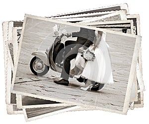 Vintage photos with newlywed