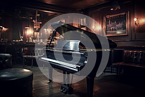 Vintage piano bar. Generate Ai photo
