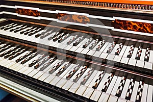 Vintage piano keyboard - music background
