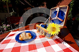 Vintage picnic basket