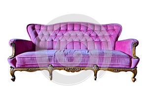 Vintage pink luxury armchair isolated