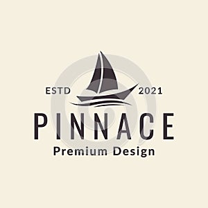 Vintage pinnace logo design vector graphic symbol icon illustration creative idea photo