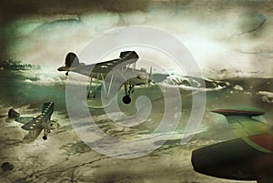 Vintage planes postcard