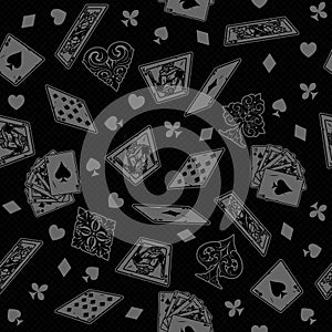 Vintage playing cards seamless pattern