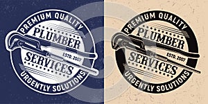 vintage plumbers logo or emblem design