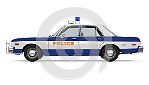 Vintage Police Car Isolated