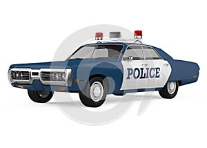 Vintage Police Car Isolated