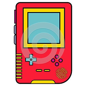 Vintage pop colour gameboy vector icon