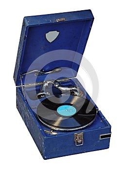 Vintage portable gramophone