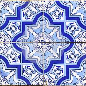 Vintage portuguese blue tiles