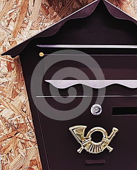 Vintage post box, postal office, mailbox and mail delivery