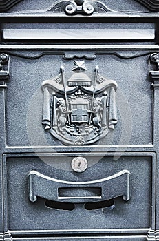 Vintage post box, postal office, mailbox and mail delivery