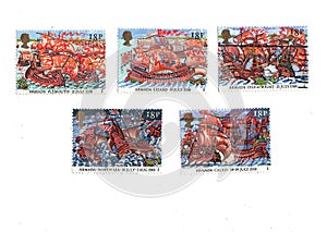 Vintage postage stamps from Great Britain.