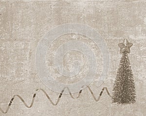 Vintage postcard with Christmas tree