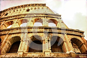 Vintage postcard of Coloseum in Rome