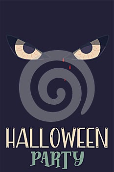 Vintage poster Halloween movie minimalism for flyer design. Horror old cinema. Layout template. Party decoration