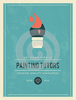 Vintage poster for painting tutors photo