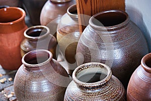 vintage pottery storage jars