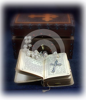 Vintage Prayer Book & Rosary