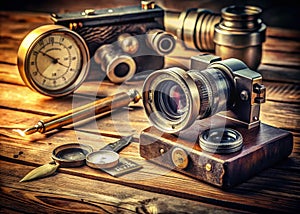 Vintage Precision Tools Exploring the Intersection of Design Prepress and Creative Craftsmanship Through a Lens and photo