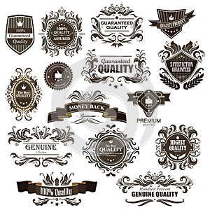 Vintage premium quality emblem. Vector illustration decorative background design