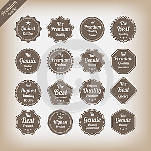 Vintage premium quality labels set.