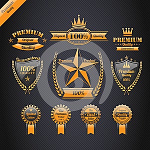 Vintage premium quality labels set.