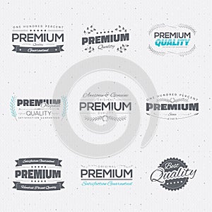 Vintage premium quality stickers and elements vector collection