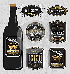 Vintage Premium Whiskey Brands Label Design