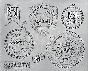 Vintage print design beer elements. Coal.