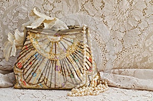 Vintage Purse and Pearls