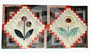 Vintage quilt design with flower pattern on sale at the market