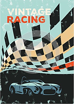 Vintage racing car poster