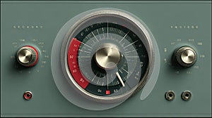 Vintage Radio Dial with Knobs and Retro Design Elements