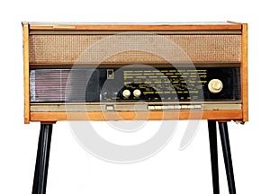 Vintage radio and record player