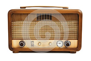 Vintage Radio on White Background