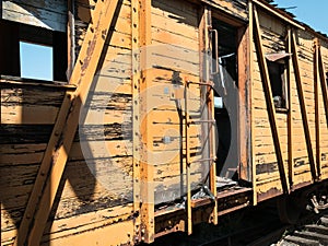 Dilapidated railroad car photo