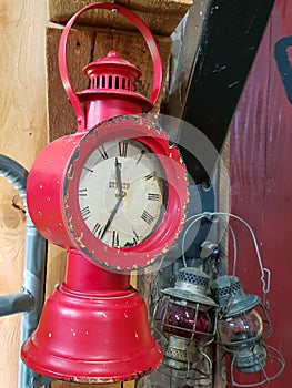 Vintage railroad lantern clock