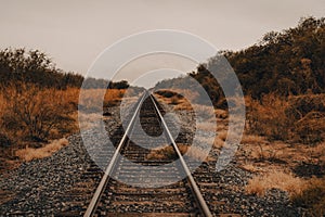 Vintage Railroad leading off into distance