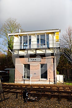 Vintage railway signal box